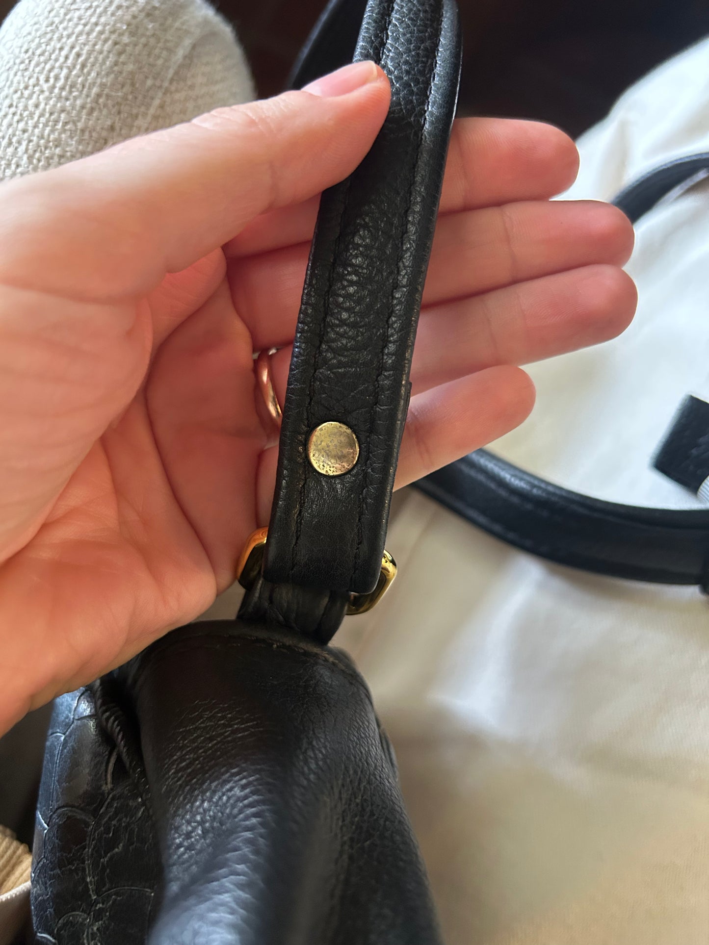 Black Embossed Camera Bag