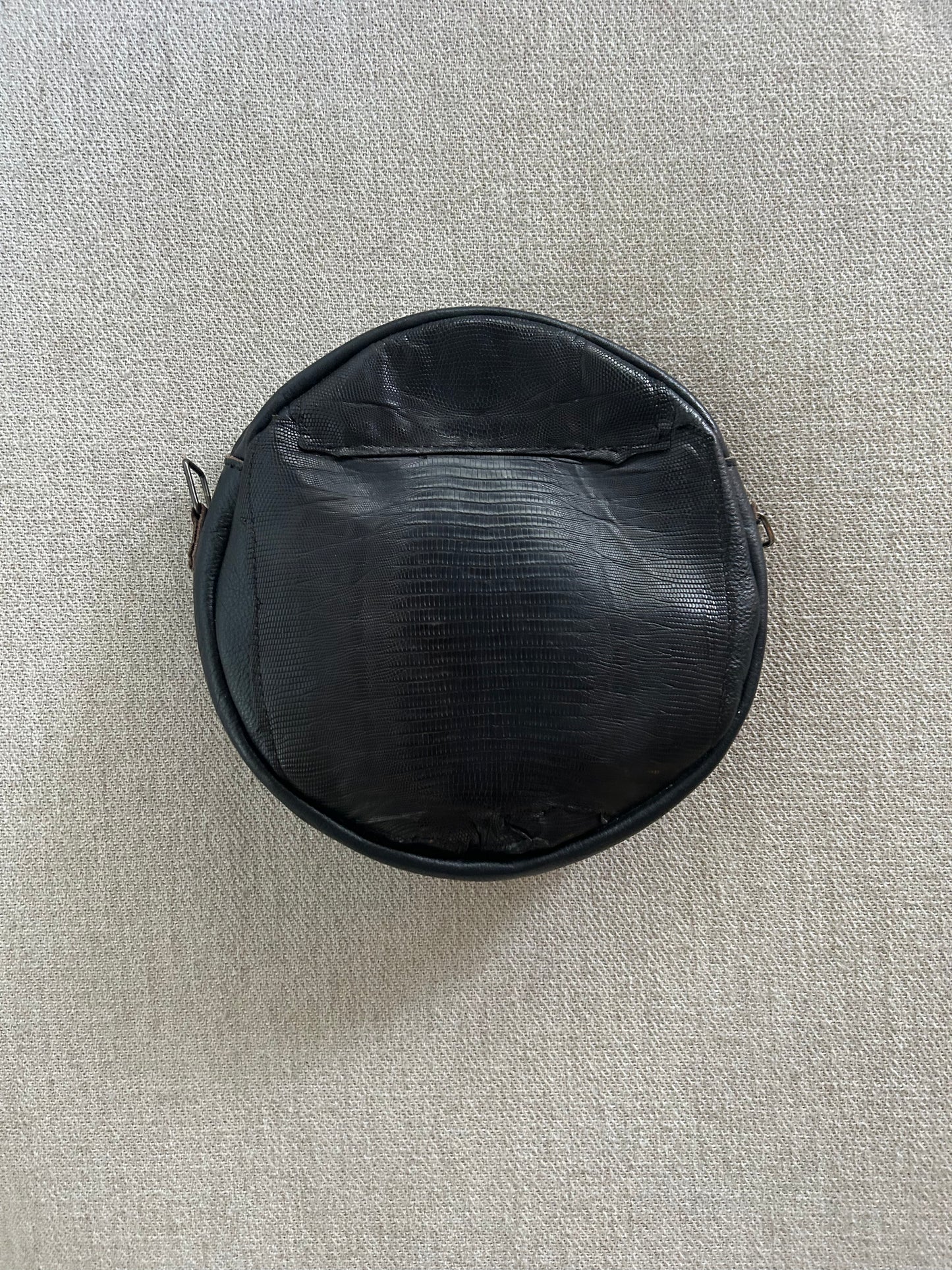 Circle bag with exotic skin