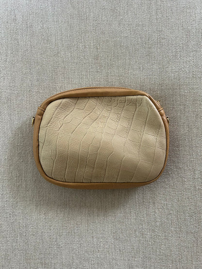 Tan Embossed Camera Bag