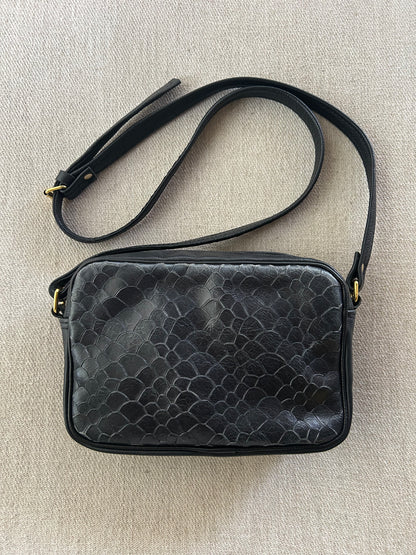 Black Embossed Camera Bag
