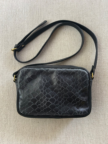 Black Embossed Camera Bag
