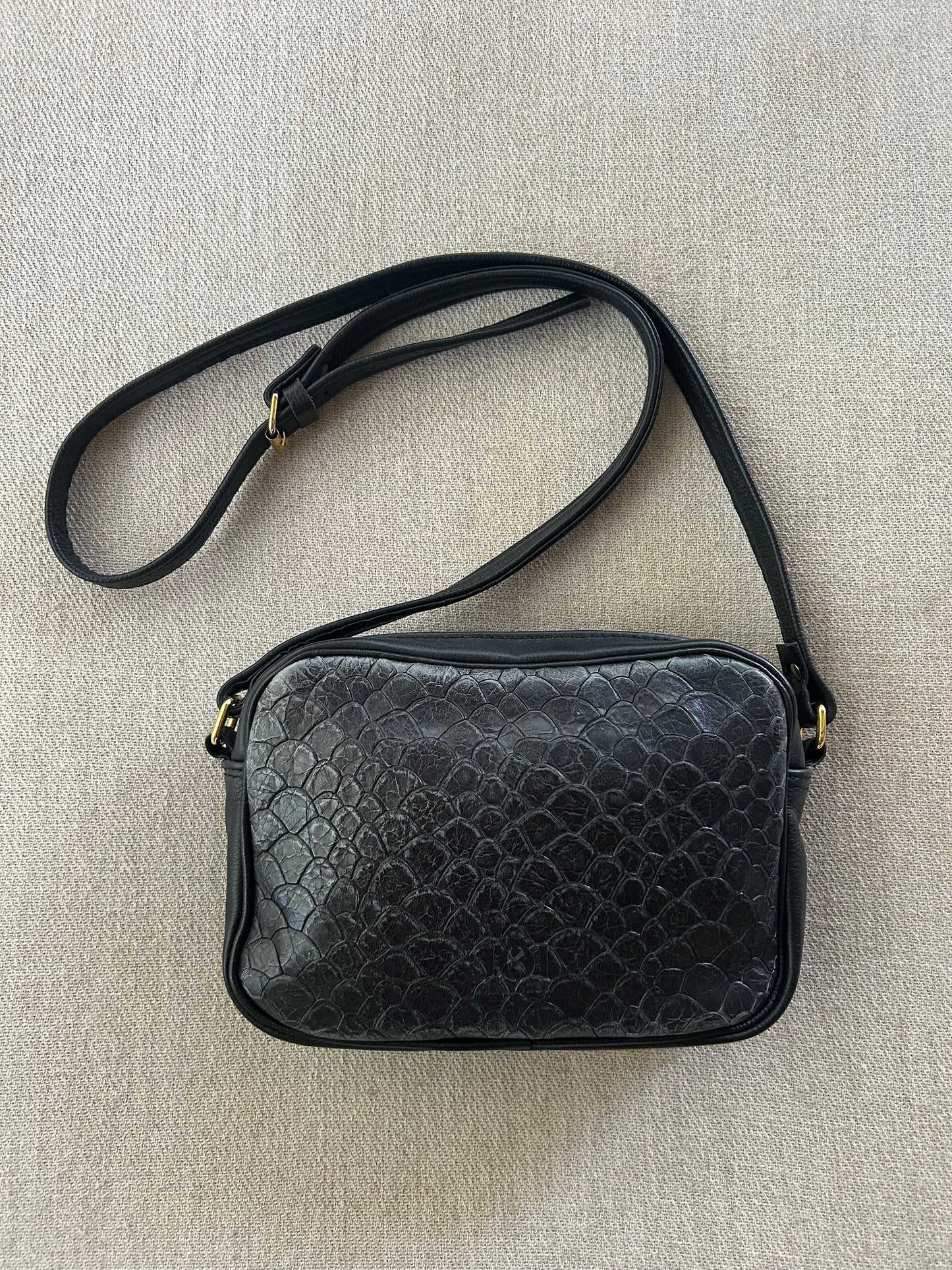 Black Embossed Camera Bag